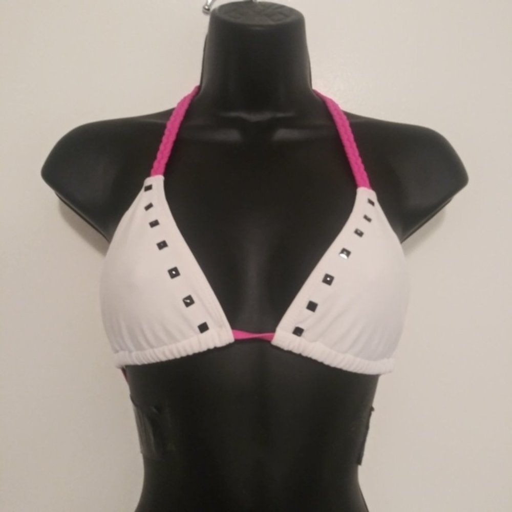 Vintage SoCal triangle studded bikini top